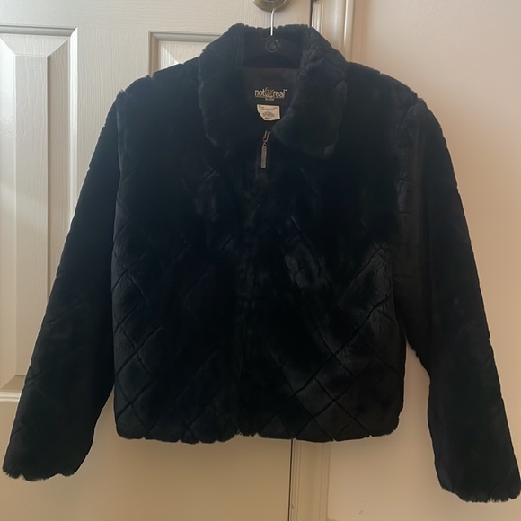Not Fur Real by Duffel Jackets & Blazers - Not Fur Real by Duffel | Women’s Black Diamond Faux Fur Jacket